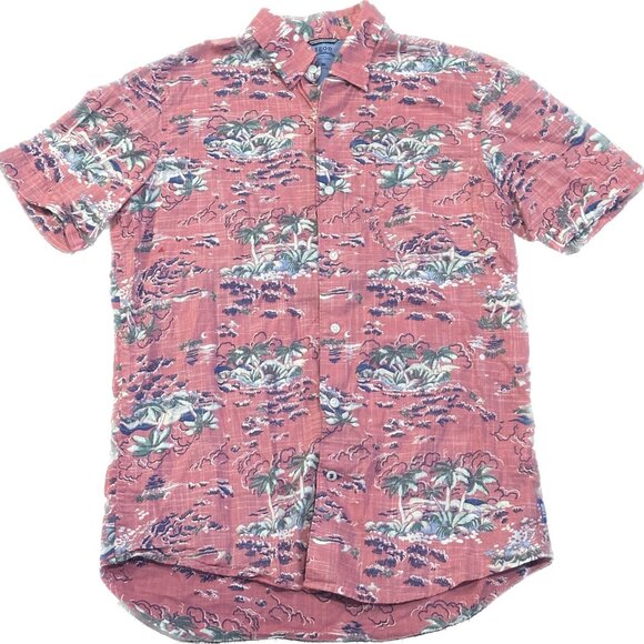 IZOD Saltwater Dockside Chambray Short Sleeve Button Down Shirt Men’s M - Picture 4 of 8